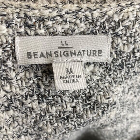 LL Bean Signature Sweater Womens M Ragg Cotton Linen Neutral Minimalist Casual - Picture 3 of 11